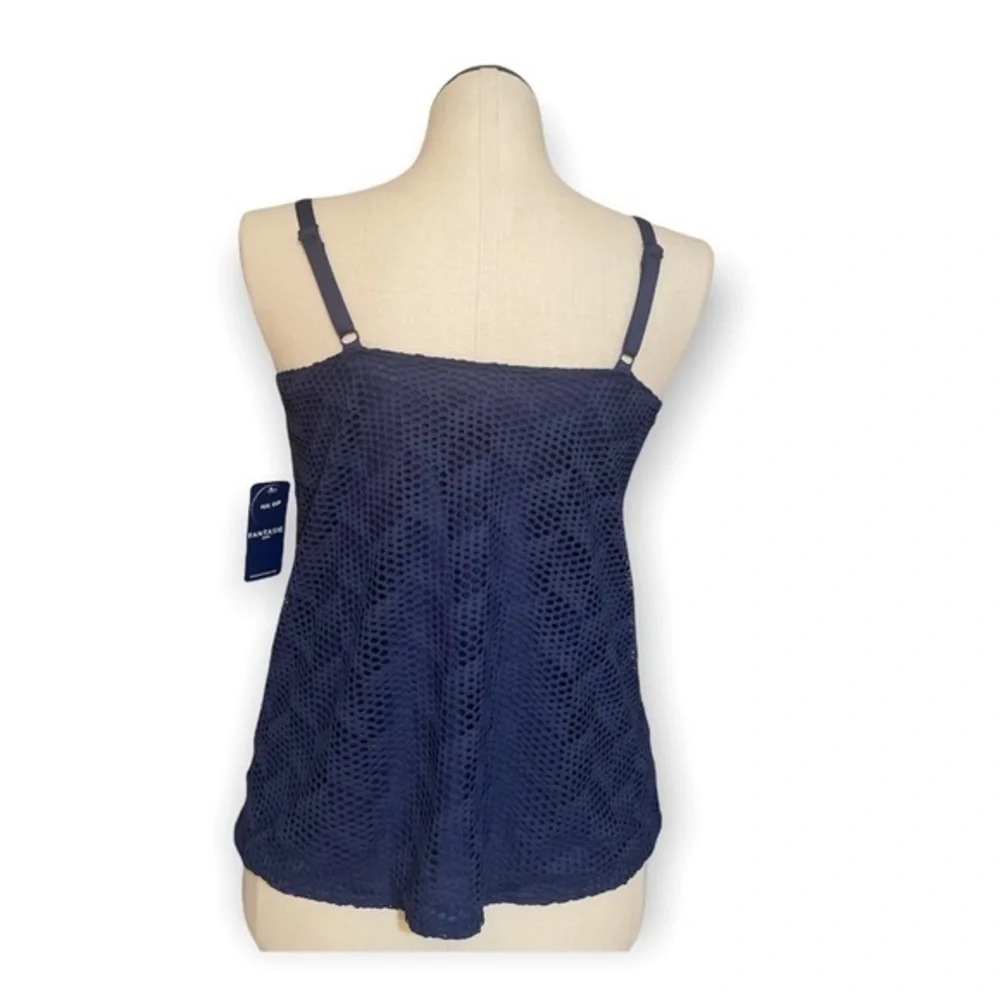 Fantasie women’s Full Cup Marseille Twilight Blue Tankini Bikini top Sz 38D